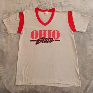 Vintage Ohio State Buckeyes T-shirt Size Large Stedman Light Grey Short Sleeve